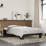 VidaXL Cadru de pat, negru, 90x190 cm, lemn prelucrat și metal