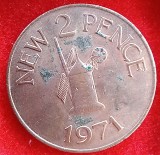 (M1590) MONEDA GUERNSEY - NEW 2 PENCE 1971