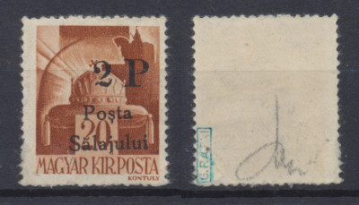 1945 ROMANIA Posta Salajului timbru local 2P/ 20f original MNH expertizat Ratai foto