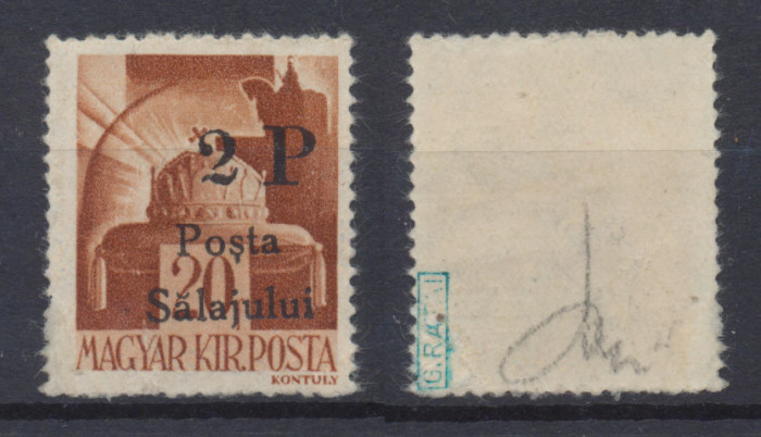 1945 ROMANIA Posta Salajului timbru local 2P/ 20f original MNH expertizat Ratai