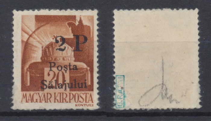 1945 ROMANIA Posta Salajului timbru local 2P/ 20f original MNH expertizat Ratai