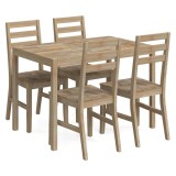 Cumpara ieftin Set mobilier de bucatarie, 5 piese, lemn masiv de acacia