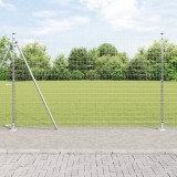 VidaXL &Icirc;mprejmuire Euro cu 7 Posturi Flanșate 1.4x10 m Oțel Galvanizat