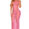 RV501-5 Rochie de plaja model crosetat, accesorizata cu franjuri si ciucuri