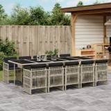 Gossi set mobilier de gradina cu perne 11 piese gri deschis poliratan