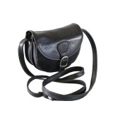 Geanta dama de umar, crossbody din piele naturala, negru, P149