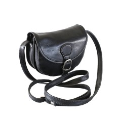 Geanta dama de umar, crossbody din piele naturala, negru, P149
