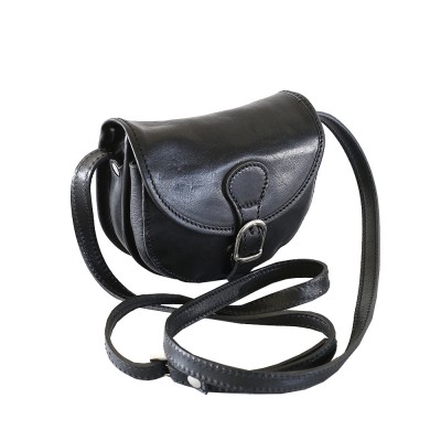 Geanta dama de umar, crossbody din piele naturala, negru, P149 foto