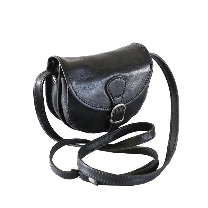 Geanta dama de umar, crossbody din piele naturala, negru, P149