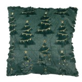 Cumpara ieftin Perna Craciun Braduti poliester verde auriu 45x45x4 cm