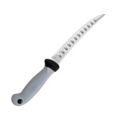 Cumpara ieftin Cutit pentru filetat gri 29 cm, lama ingusta curbata 15 cm cu alveole, 100 g, otel inoxidabil, maner ergonomic, pentru taiere precisa si portionare