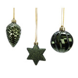 Cumpara ieftin Set 3 globuri decorative - Green Pinecone Shiny | Kaemingk