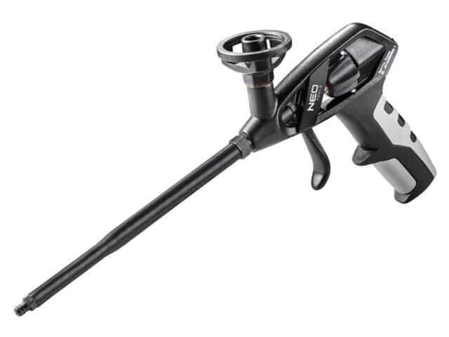 Pistol spumă montare aluminiu NEO TOOLS, m&acirc;ner TPR, presiune reglabilă