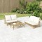Gossi set mobilier de gradina cu perne alb crem, 2 piese, bambus