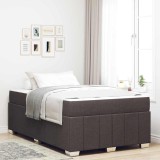 vidaXL Cadru de pat cu saltea Maro &icirc;nchis 120 x 200 cm țesătură