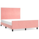 Cumpara ieftin Cadru de pat cu tablie, roz, 140x200 cm, catifea
