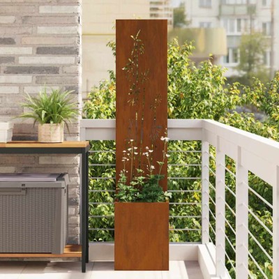 vidaXL Ecran de intimitate pentru grădină Floral Ruginit 32 x 140 cm 876384 foto
