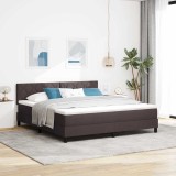 Cumpara ieftin Pat cu Somieră cu Saltea Maro &Icirc;nchis 180x200 cm Țesătură