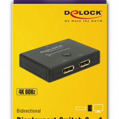 Delock Switch Displayport 2 Porturi Bidirectional 4K 60 Hz 18750