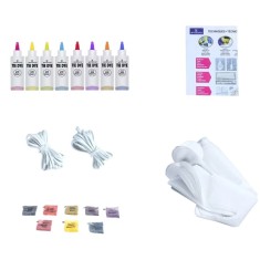 Set 65 piese, 8 culori Winsons, pentru activitati recreative de vopsire textile, non toxic, multicolor