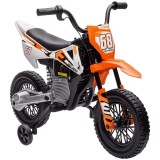 AIYAPLAY Motocicletă Electrică pentru Copii, 12V Motocicletă pentru Copii cu Muzică, Vehicul pentru Copii cu Rotile de Sprijin, 3-6 ani, Portocaliu |