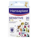 Plasturi pentru copii Hansaplast Sensitive, multicolor, 2 dimensiuni, 20 buc