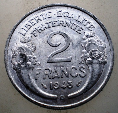 1.506 FRANTA 2 FRANCS FRANCI 1948 B XF BEAUMONT-LE ROGER foto