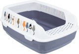 Cumpara ieftin Litiera Trixie Delio, cu rama, 38x20x50 cm, gri/ alb 40397