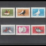 Galambfajt&aacute;k (Porumbei) LP 1572-1577 1958, Ungaria, Nestampilat