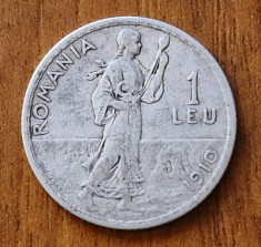 1 leu 1910, Carol I, Romania, argint foto