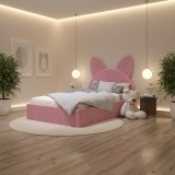 Pat Tapitat Amira Roz cu Catifea Premium Transport oriunde &icirc;n Rom&acirc;nia