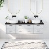 VidaXL Blat de baie, maro &icirc;nchis, 180x40x(2-4) cm, lemn masiv tratat 3156259