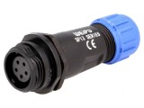 Mufă SP13 mamă PIN 5 IP68 5A 180V pentru lipire pe cablu 4&divide;6,5mm