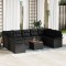 Gossi set de canapea pentru gradina cu 10 piese cu perne negru poliratan acacia