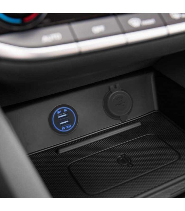 Adaptor auto cu lumina albastra USB 3.1A instalabil in locas