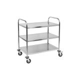 Cumpara ieftin Carucior Servire Yato YG-09091, 3 Rafturi, Inox, 86x53x95cm, Profesional, Roti Pivotante + Frana, Silentios