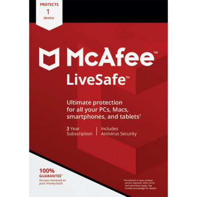 Licenta 2024 pentru McAfee LiveSafe - 3-ANI / 1-Dispozitive foto