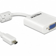 Adaptor micro HDMI D la VGA Alb T-M, Delock 65347