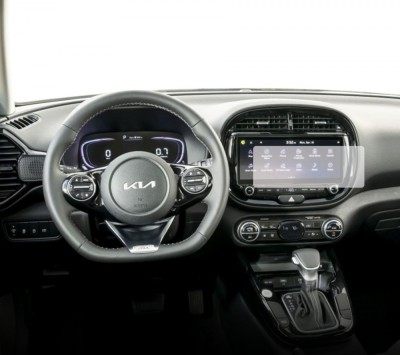 Folie Protectie Navigatie Kia Soul 2022+, Duragon, protectie Display Navigatie, silicon Transparent, Anti-zgarieturi, kit instalare foto