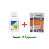 Insecticid concentrat fara miros pentru muste, purici, capuse plosnite de pat Foval CE 100 ml + 2 x Insecticid concentrat Cypesect Caps 10 ml, fara