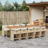 vidaXL Set mobilier de grădină cu perne, 11 piese, bej, poliratan 3211120