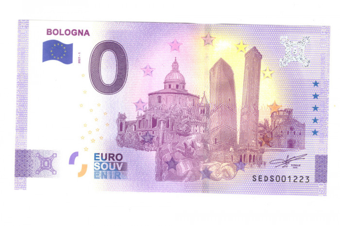 Bancnota souvenir Italia 0 euro Bologna 2021-1, UNC