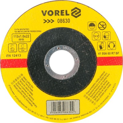 Disc abraziv pentru debitat metale 115x1x22 mm VOREL foto