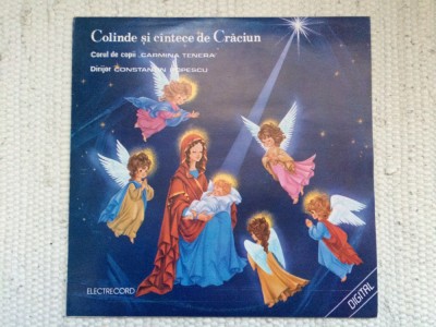 colinde si cantece de craciun corul de copii carmina tenera disc vinyl lp muzica pentru sarbatori religioasa corala NM foto