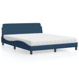 Cumpara ieftin Pat cu saltea, albastru, 160x200cm, material textil