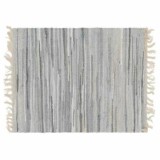 Cumpara ieftin Covor Gri Indian DKD Home Decor, Bumbac si Piele, 200 x 290 cm