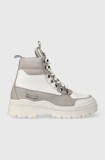 Filling Pieces botine Mountain Onyx femei, culoarea gri, cu toc plat, 64333811901