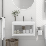 Cadru chiuveta de baie pentru perete, alb, 59x38x31 cm, fier GartenMobel Dekor, vidaXL