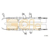 Cablu frana mana Chevrolet Matiz (M200, M250), Spark; Daewoo Matiz (Klya) Cofle 173501, parte montare : spate
