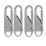 Cumpara ieftin Set 4 cheite universale pentru fermoar, accesorii metalice pentru reparatie rapida valize, rucsacuri, haine, jachete si corturi, argintiu